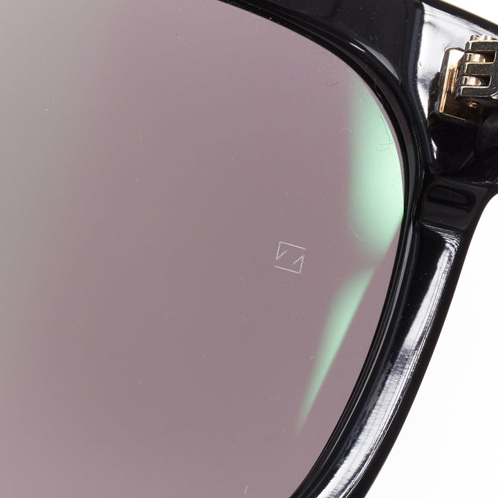 GENTLE MONSTER Jennie Kuku0 01 black gold eyelet oversized square sunglasses