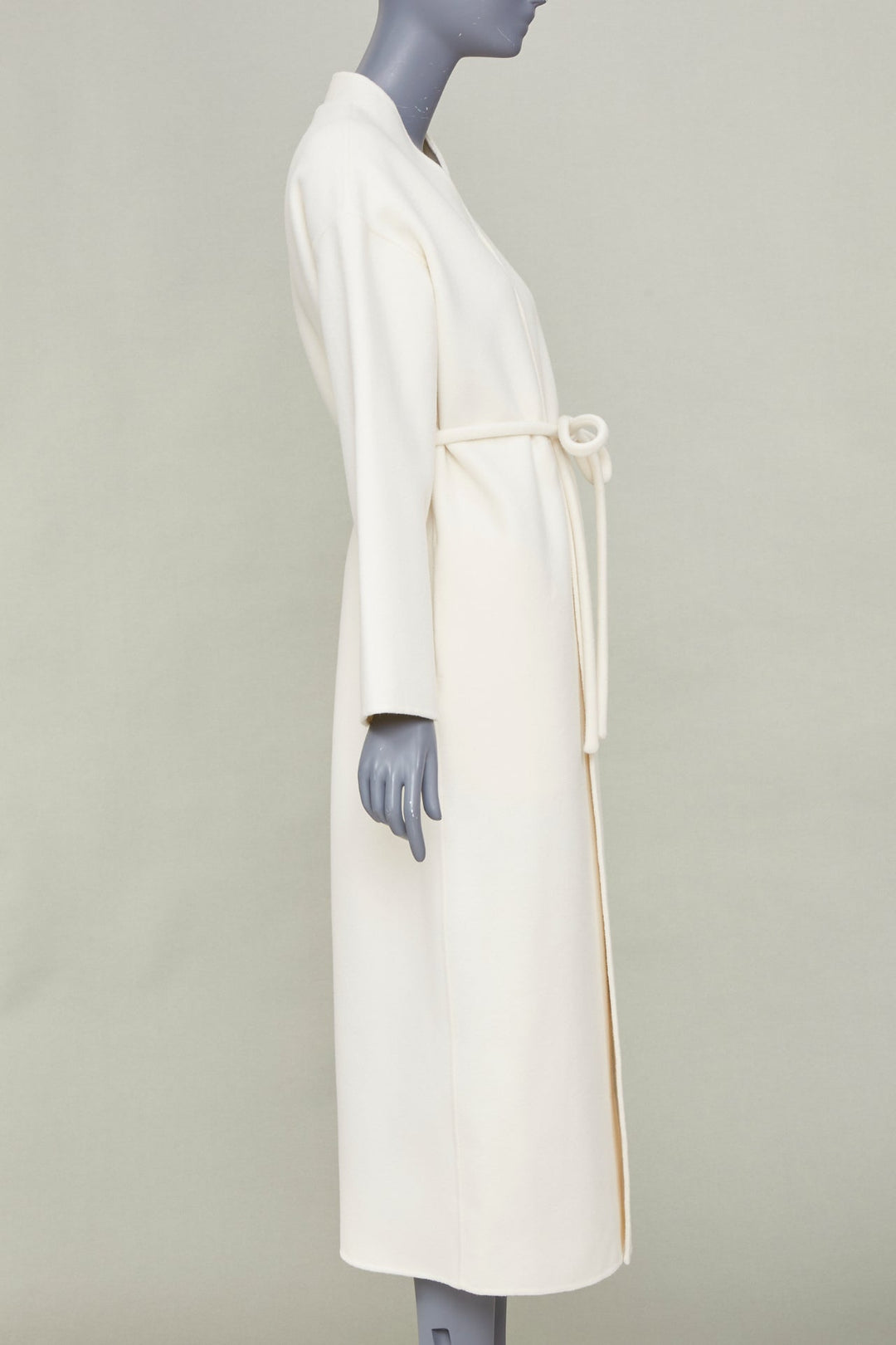 ANINE BING 2021 Hunter ivory double faced wool cashmere wrap coat XS