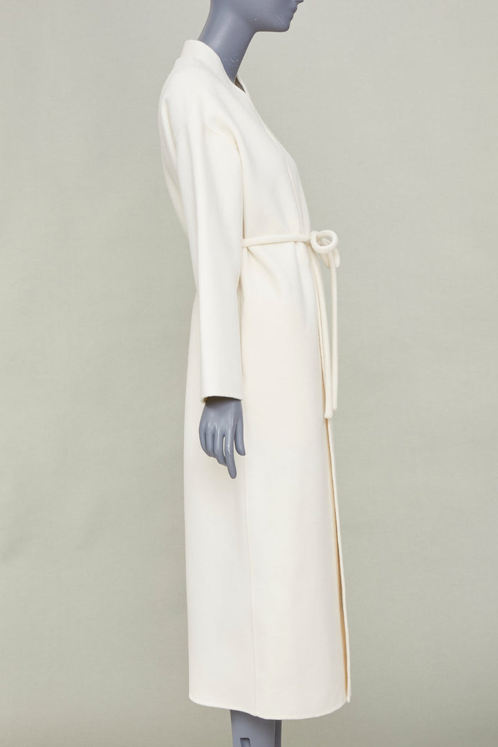 ANINE BING 2021 Hunter ivory double faced wool cashmere wrap coat XS