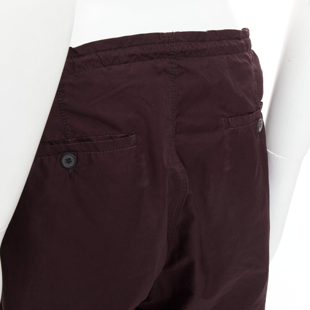 LANVIN dark purple plum drawstring waist tapered jogger pants FR46 S