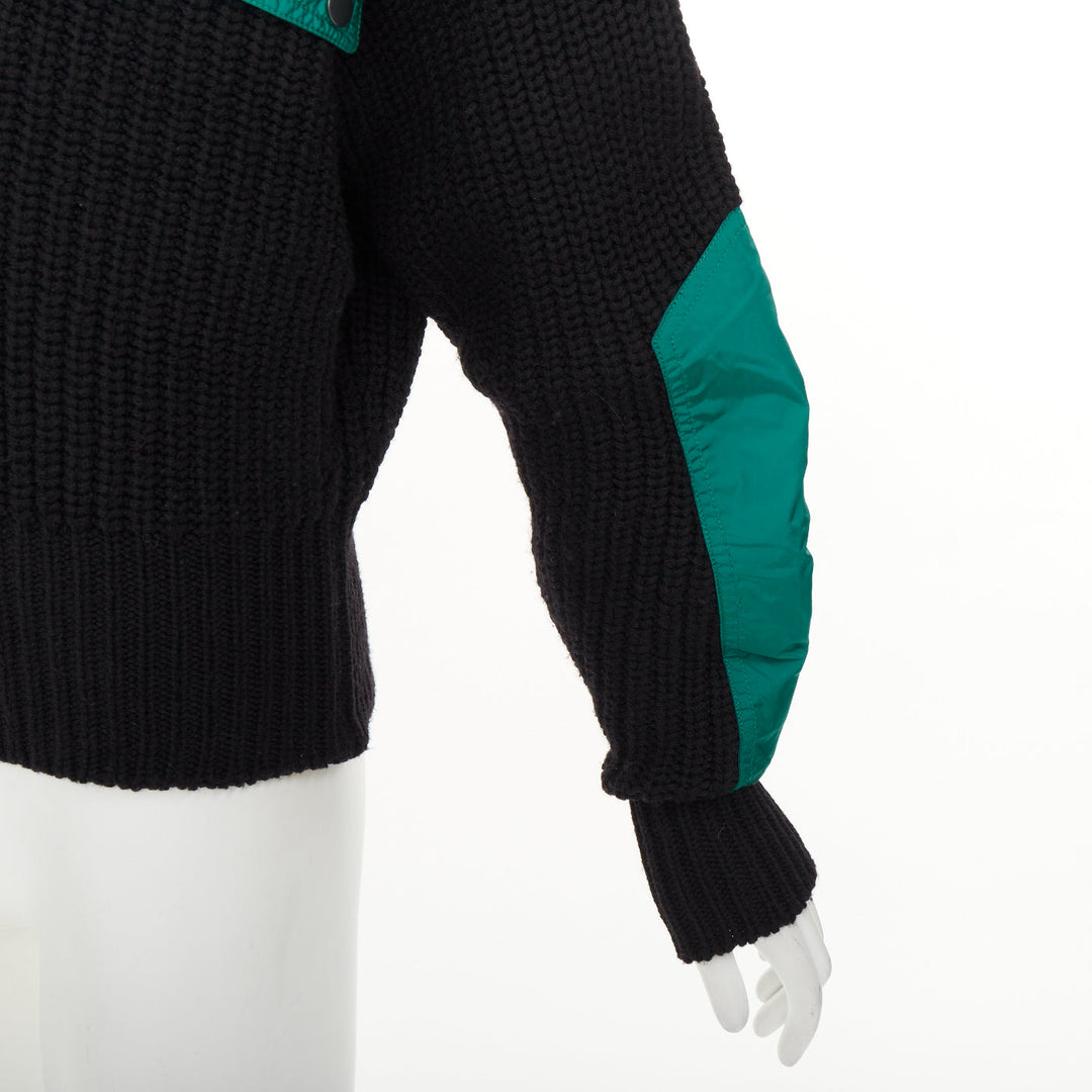 ISABEL MARANT 2021 Runway Dempster ribbed wool shell hybrid sweater S