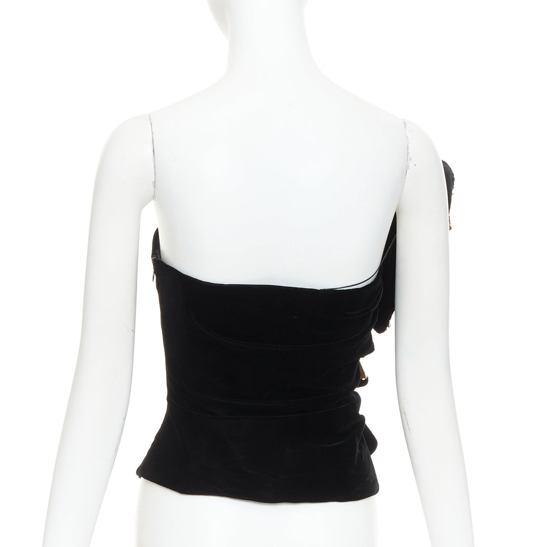 rare ALEXANDRE VAUTHIER COUTURE AW2017 Runway Lesage gold crystals ruffle top S