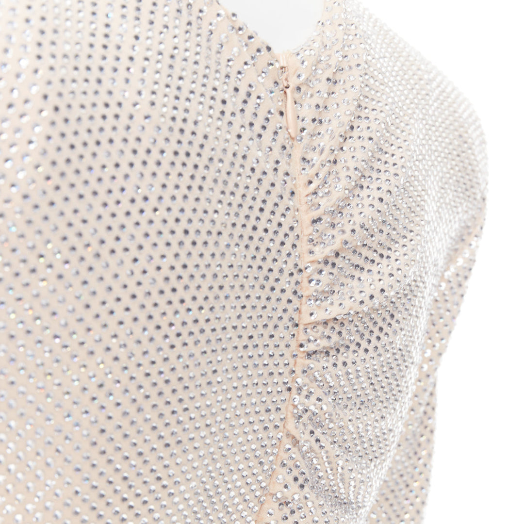 ALEXANDRE VAUTHIER Bridal ivory diamond strass crystal asymmetric draped dress