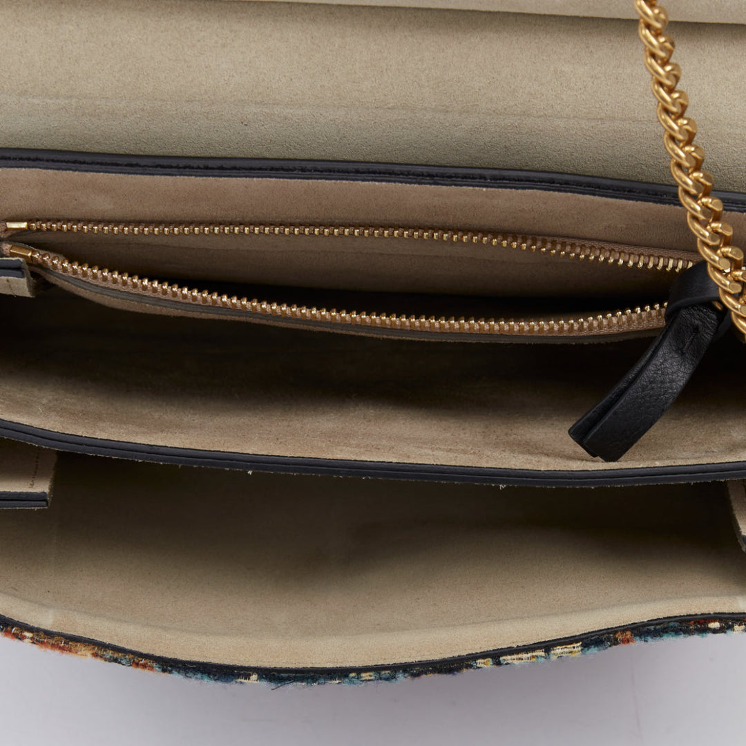 rare CHLOE 2016 Runway Faye Medium  multicolor tapestry leather  shoulder bag