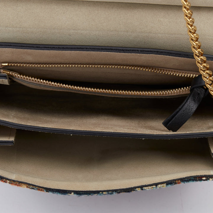 rare CHLOE 2016 Runway Faye Medium  multicolor tapestry leather  shoulder bag