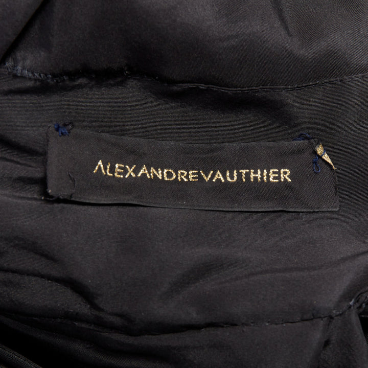 rare ALEXANDRE VAUTHIER COUTURE SS2017 Runway black tafetta bustle train top