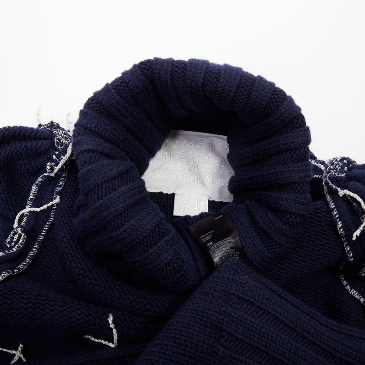 MAISON MARTIN MARGIELA H&M 2012 Re-Edition navy darted merino wool knit dress XS