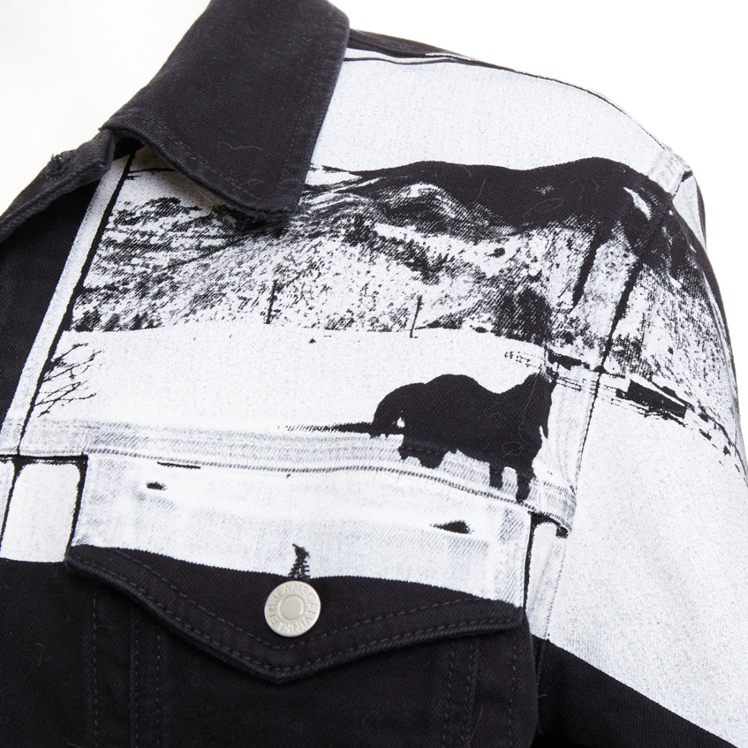 CALVIN KLEIN 205W39NYC Raf Simons Andy Warhol black pop art trucker jacket L