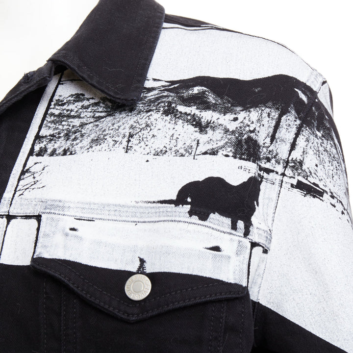 CALVIN KLEIN 205W39NYC Raf Simons Andy Warhol black pop art trucker jacket L
