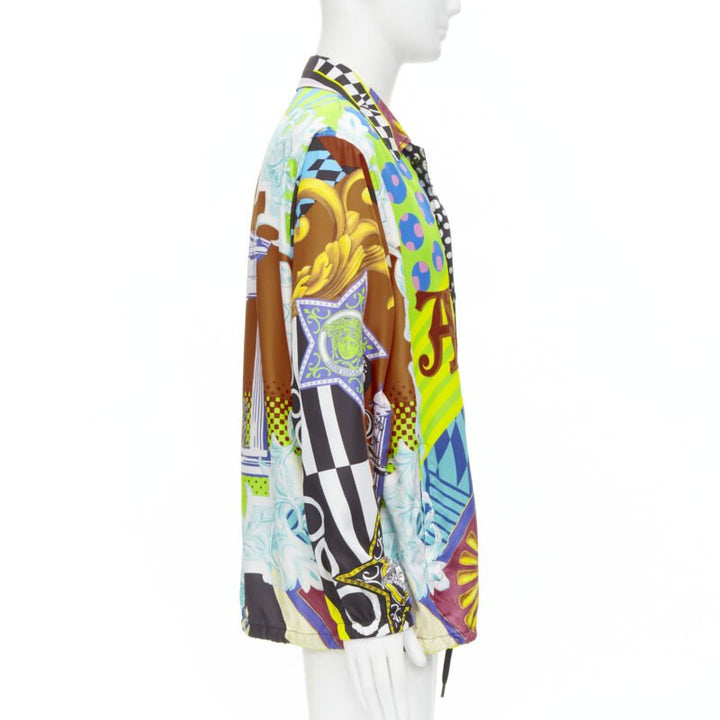 VERSACE 2020 Runway Pop Temple print nylon windbreaker shirt jacket IT46 S