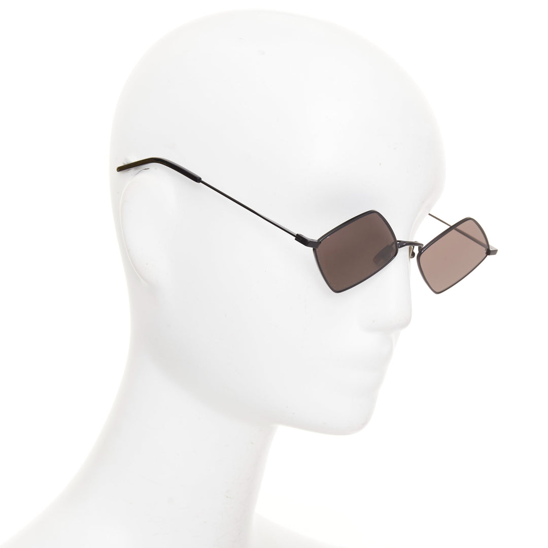 SAINT LAURENT SL302 Lisa black grey metal rhombus diamond shaped sunglasses