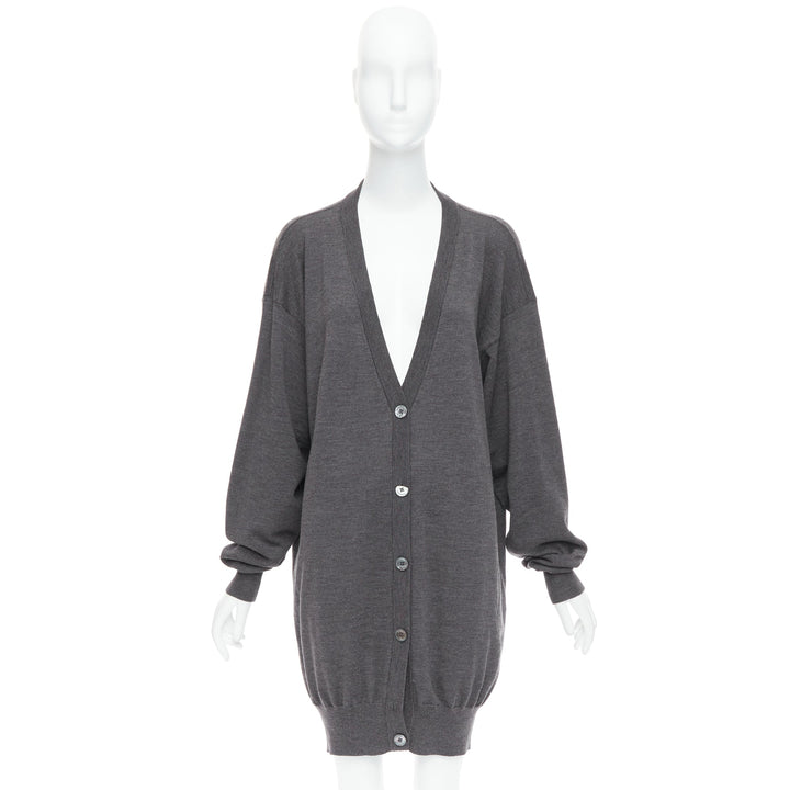 MAISON MARGIELA 2012 grey 100% wool oversized long cardigan M