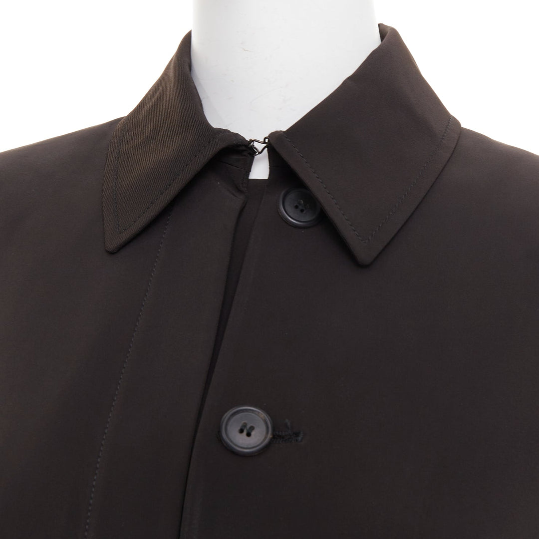 PRADA 1999 Vintage minimal technical single breasted belted trench coat IT42 M