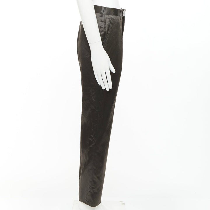 LANVIN bronze cupro blend silky high waist cropped dress wide pants FR46 S