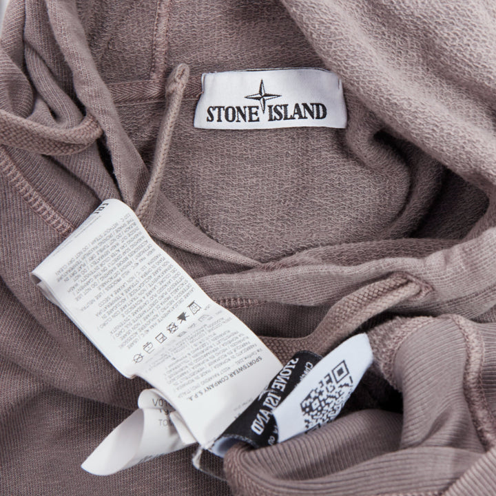 STONE ISLAND purple dust treatment washed grey purple cotton hoodie M