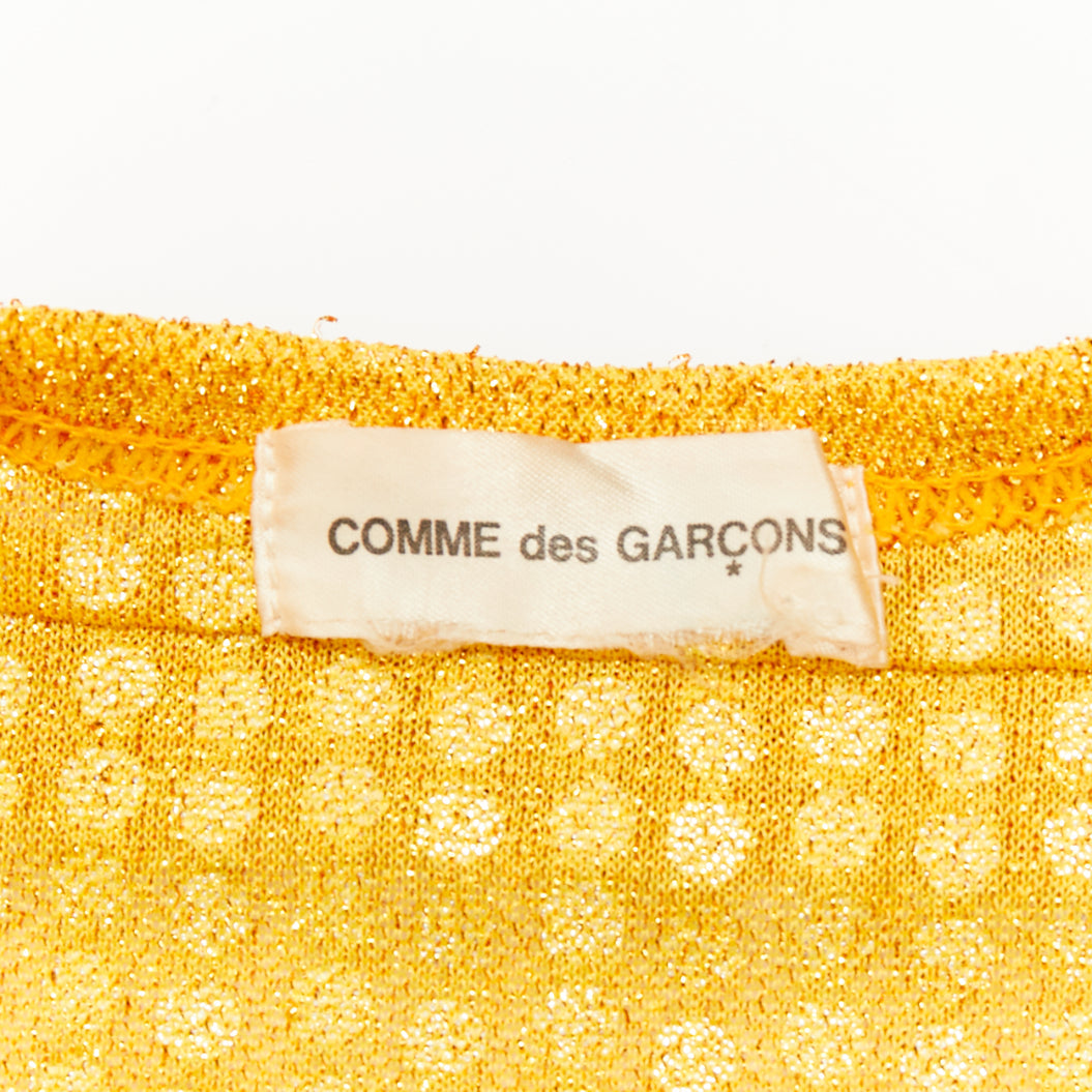 COMME DES GARCONS yellow gold round sequinned deconstructed 3D cut cropped vest