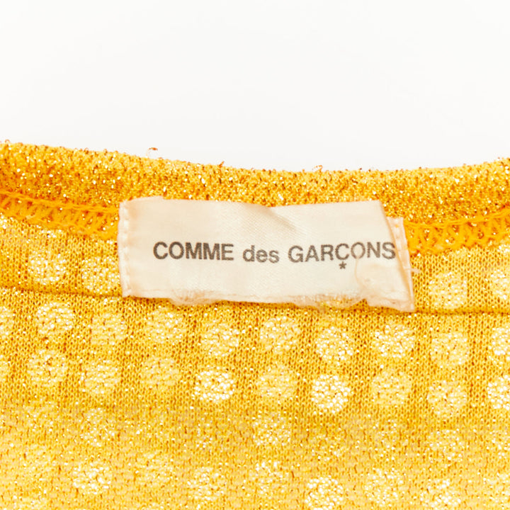 COMME DES GARCONS yellow gold round sequinned deconstructed 3D cut cropped vest