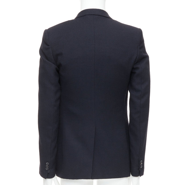 MAISON MARGIELA Line 14 navy wool shoulder padded boxy blazer IT46 S