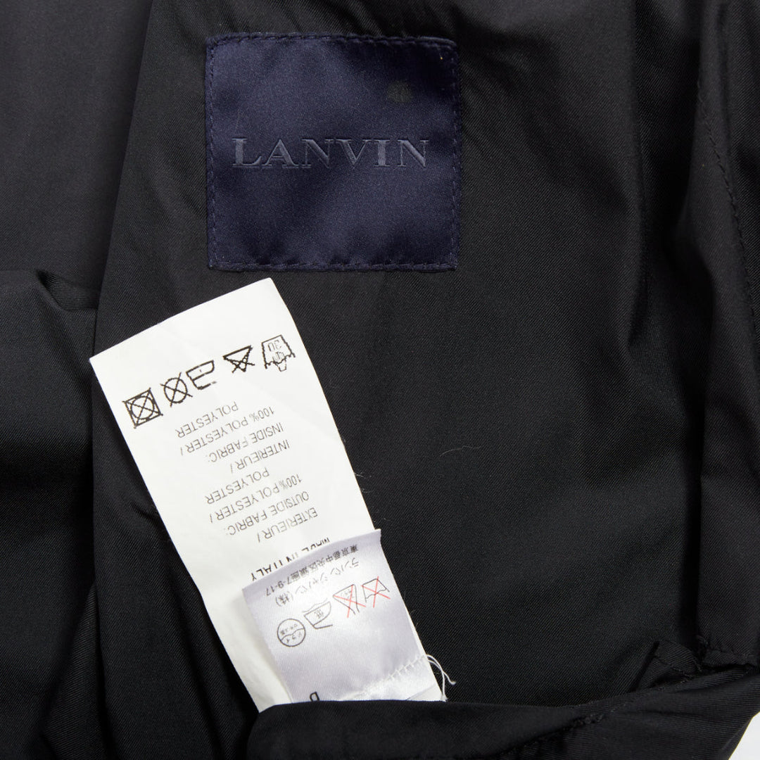 LANVIN black light double layer fabric raw edges blazer jacket FR44 XS