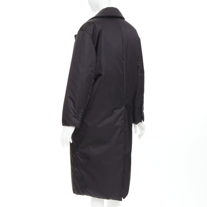 PRADA 2022 Re-Nylon black silver logo flap pocket technical puffer coat IT36 XXS