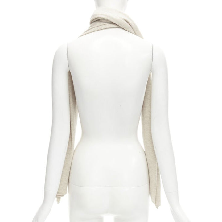 Female mannequin wearing Brunello Cucinelli Cashmere scarf Beige Cashmere Women Scarf in Size  | Available at JHROP