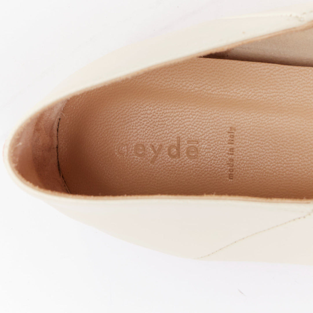 AEYDE Moa creamy nappa leather V vamp point toes 2 way flats EU37.5