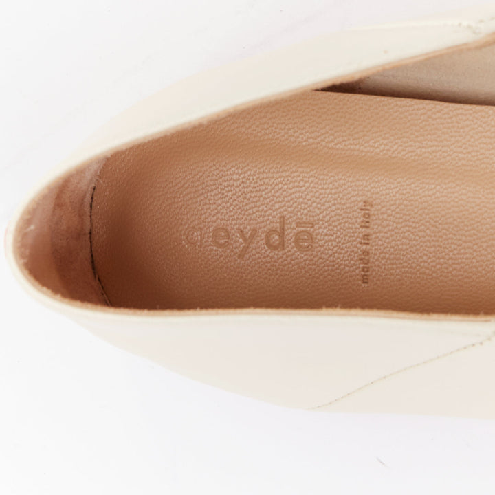 AEYDE Moa creamy nappa leather V vamp point toes 2 way flats EU37.5