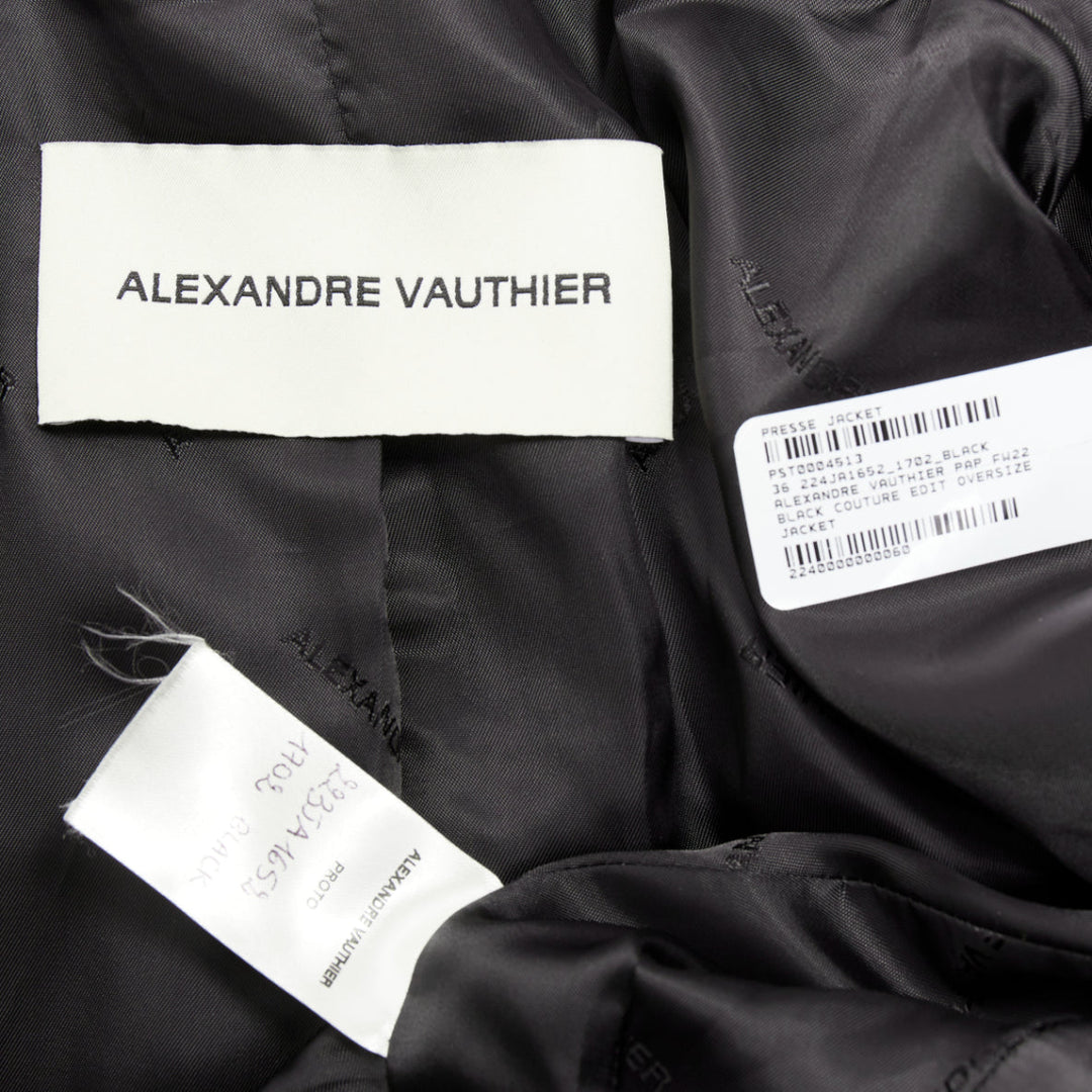 ALEXANDRE VAUTHIER COUTURE 2022 Runway black enamel buttons wasp waist blazer