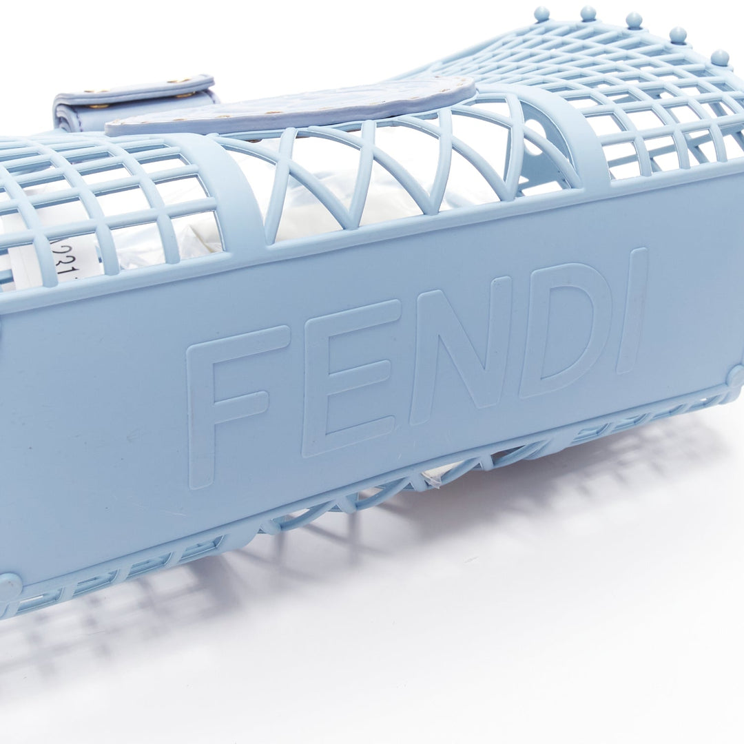 FENDI Recycled Plastic Vitello Liberty Matte blue FF picnic basket bag
