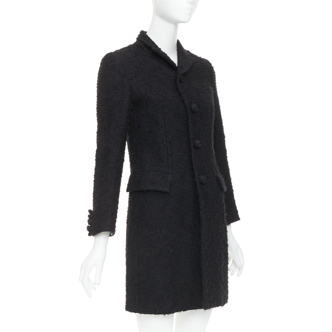 JUNYA WATANABE 2014 black wool tweed flap pocket collared coat XS