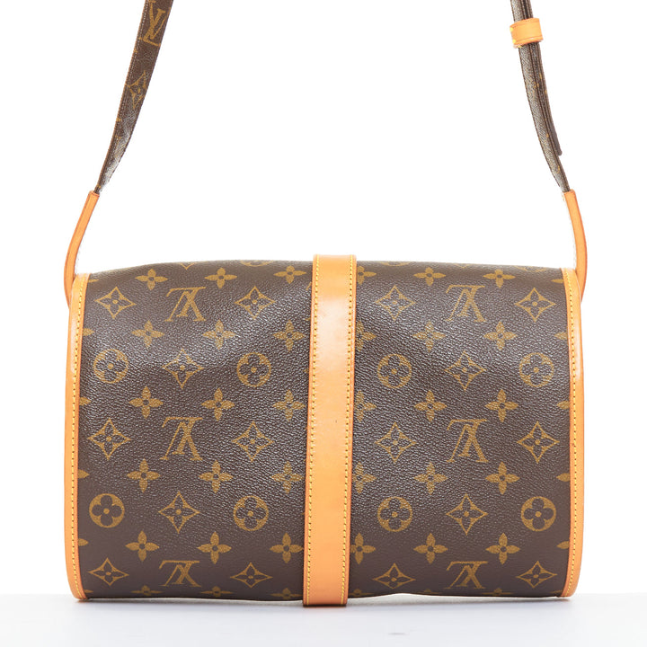 LOUIS VUITTON Marne brown LV monogram honey leather duffle crossbody bag