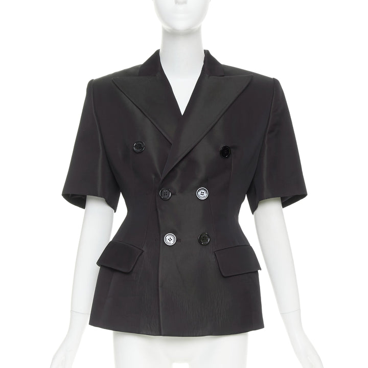 ALEXANDRE VAUTHIER COUTURE AW2022 Runway bordeaux red short sleeve tuxedo jacket