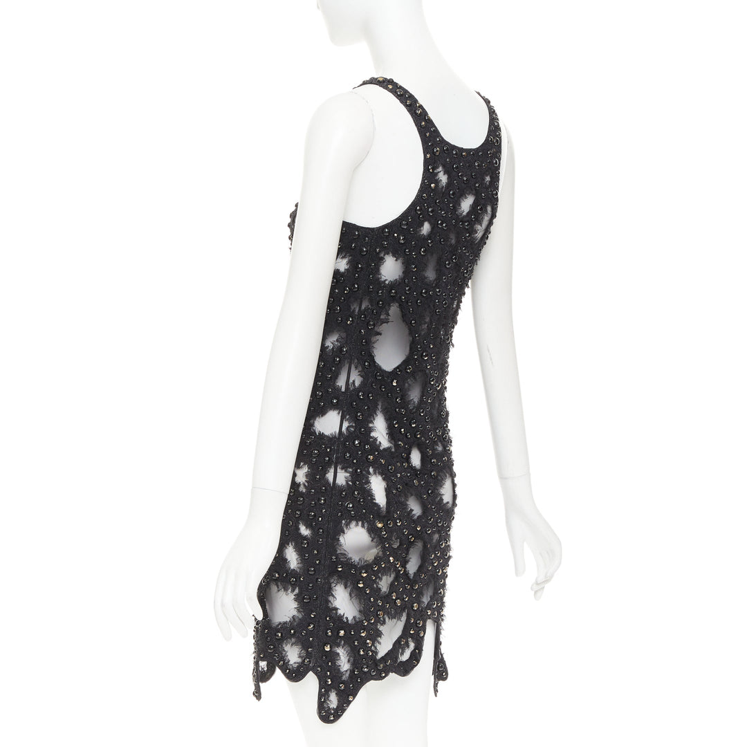 LOUIS VUITTON 2024 Runway beaded sequin tulle distressed cutout dress Zendaya