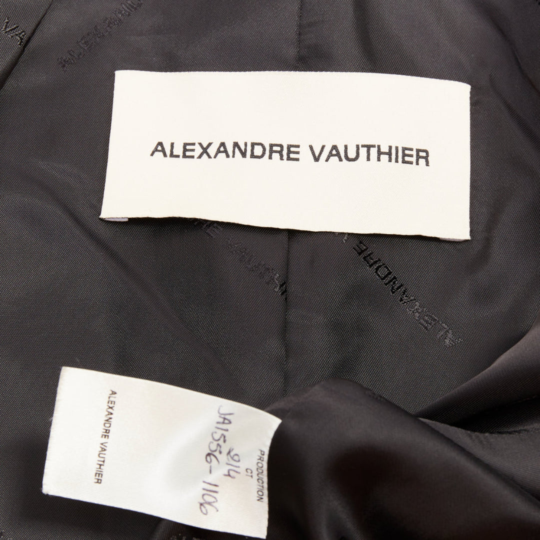 ALEXANDRE VAUTHIER black pop stand collar cropped blazer short tuxedo jacket