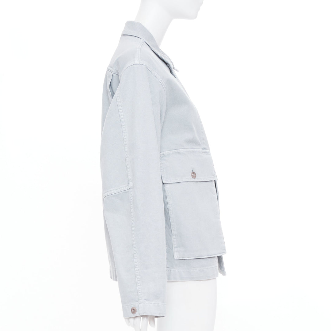 LEMAIRE 2025 snowy blue grey cotton denim boxy workwear utility pocket jacket XS