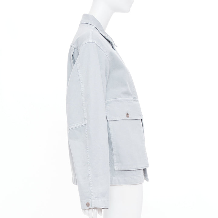 LEMAIRE 2025 snowy blue grey cotton denim boxy workwear utility pocket jacket XS