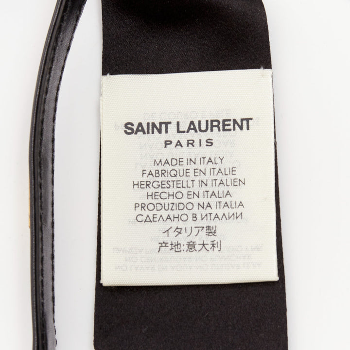 SAINT LAURENT 2013 Runway Lavalliere Bow Choker black silk satin necklace