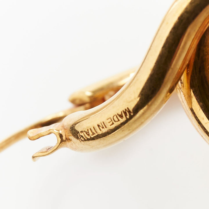 OLD CELINE Phoebe Philo Knot Double Hoop brass infinity twist wire earring Pair