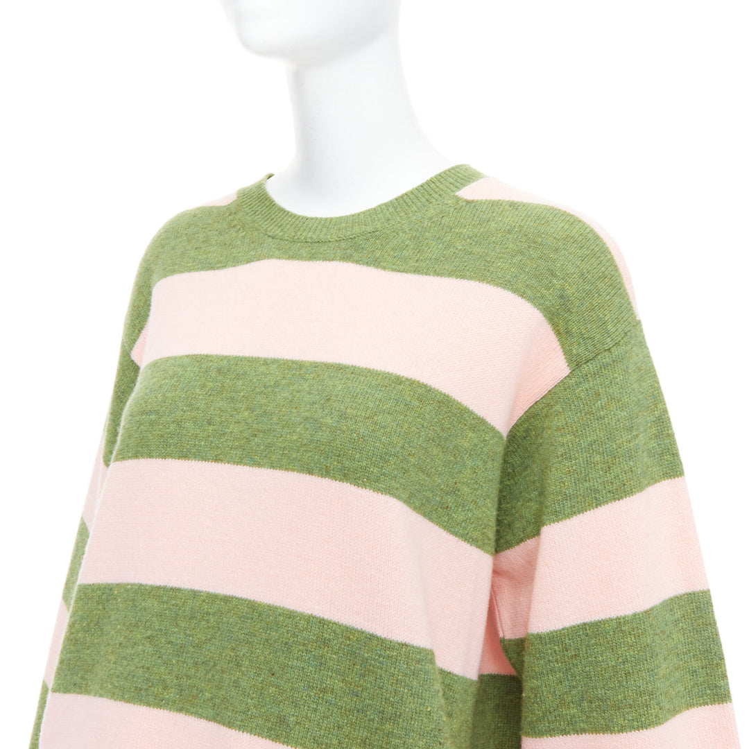 MARC JACOBS Grunge Sweater pink green distressed wool oversized sweater M