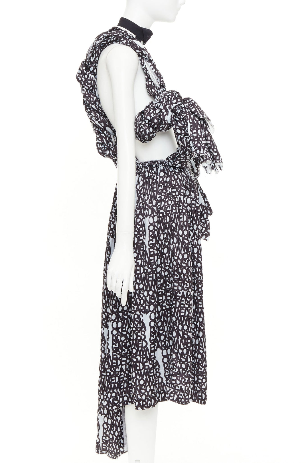 COMME DES GARCONS 2018 multidimensional graffiti knotted rope pinafore skirt S