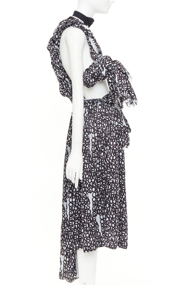 COMME DES GARCONS 2018 multidimensional graffiti knotted rope pinafore skirt S