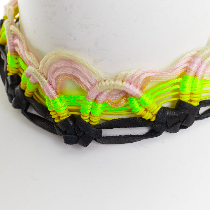 rare SAINT LAURENT Hedi Slimane 2015 Runway Surf Sound leather braided necklace