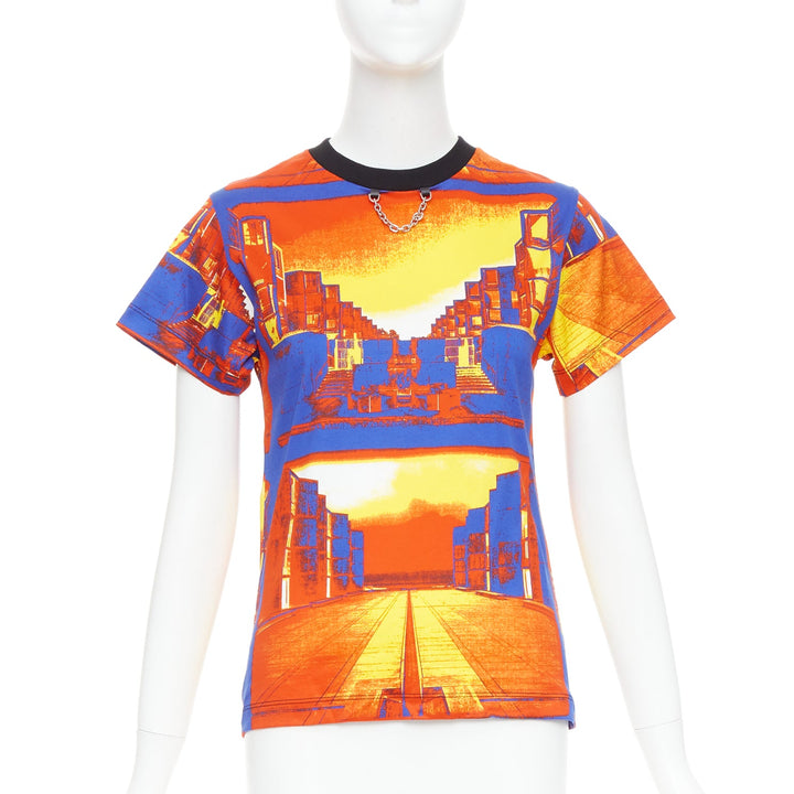 LOUIS VUITTON 2023 Salk Institute orange city print LV chain tshirt XS