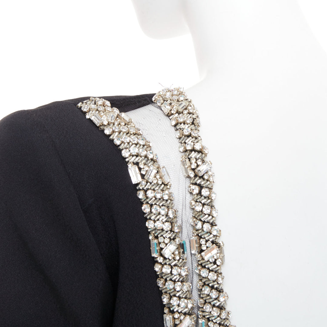 ALEXANDRE VAUTHIER COUTURE 2023 Runway black crystal embellished open back dress