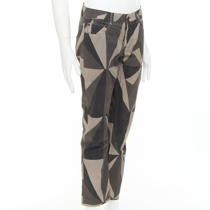 RICK OWENS DRKSHDW 2013 Vintage Island Geometric Detroit camo polygon pants 29"