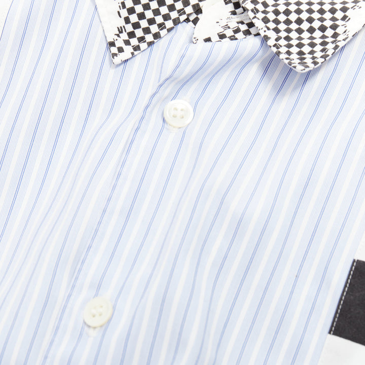 COMME DES GARCONS HOMME PLUS 2011 blue skeleton skull patchwork shirt XS