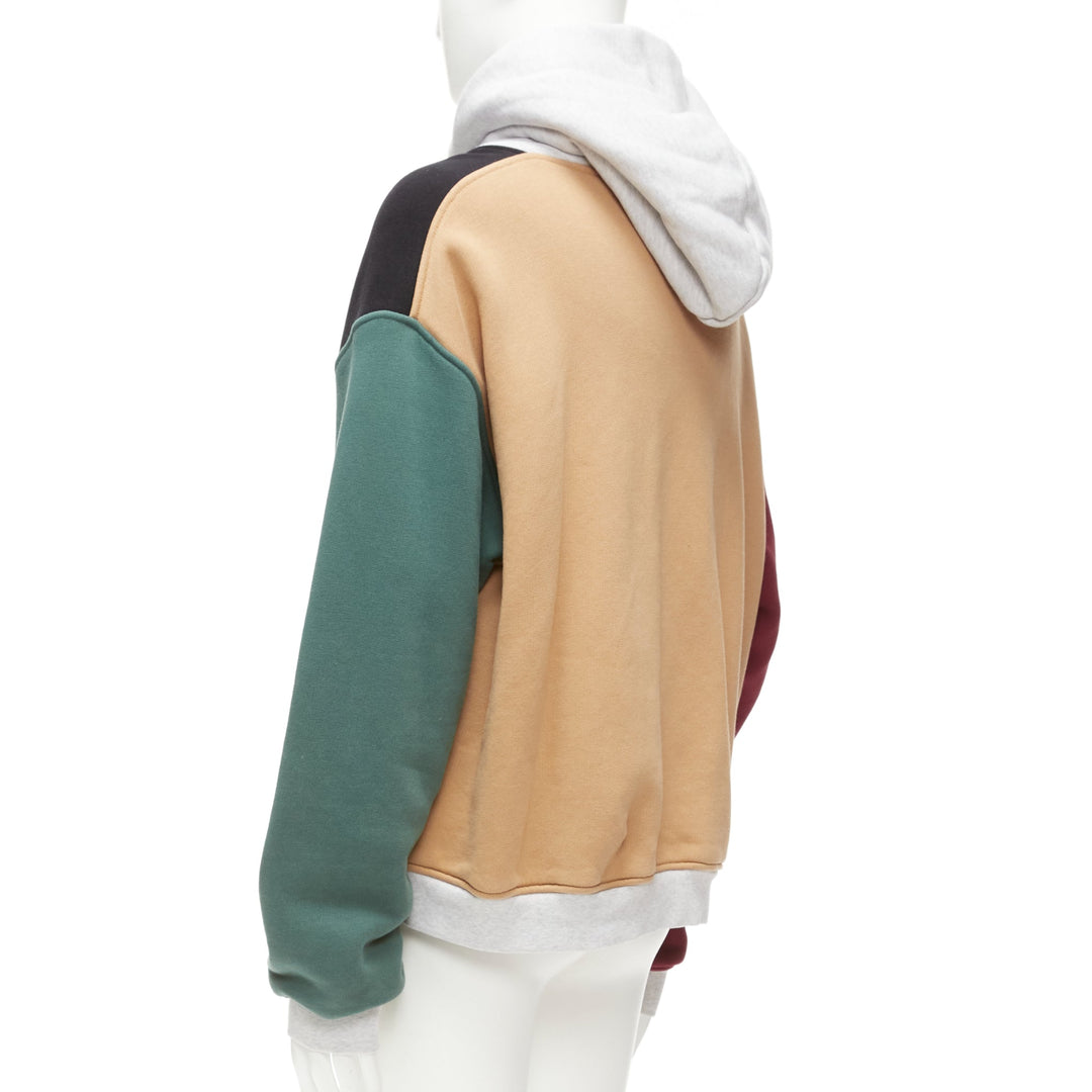 ALEXANDER WANG multicolour colorblocked panelled hoodie sweatshirt M