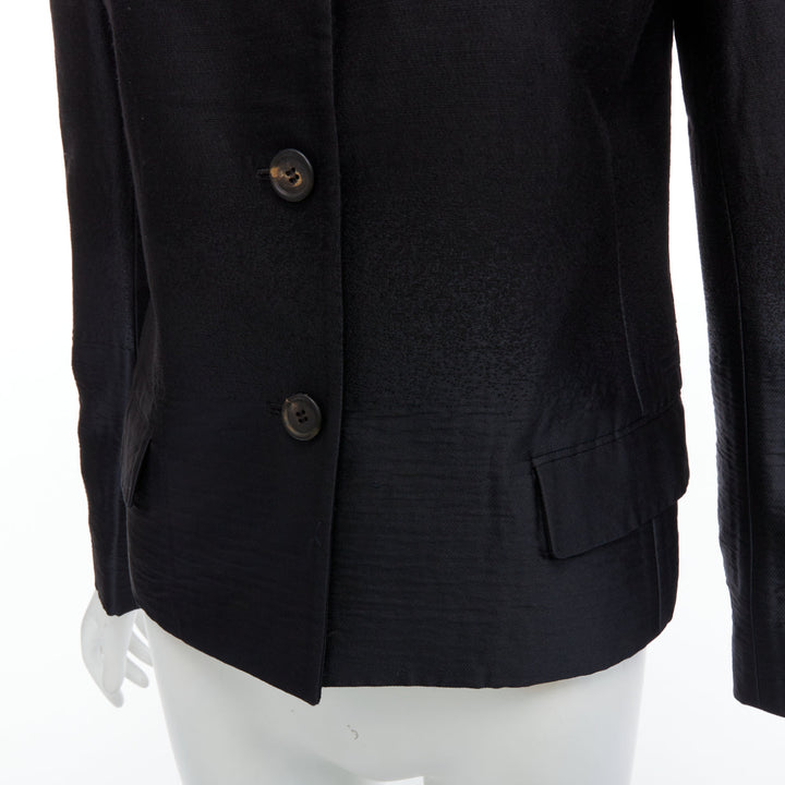 PRADA 2007 Vintage black wool degrade fabric blazer jacket IT38 XS