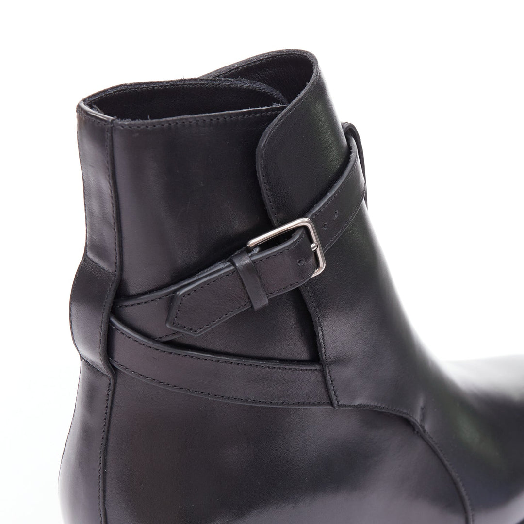 SAINT LAURENT Wyatt 30 black smooth leather jodhpur boots EU42