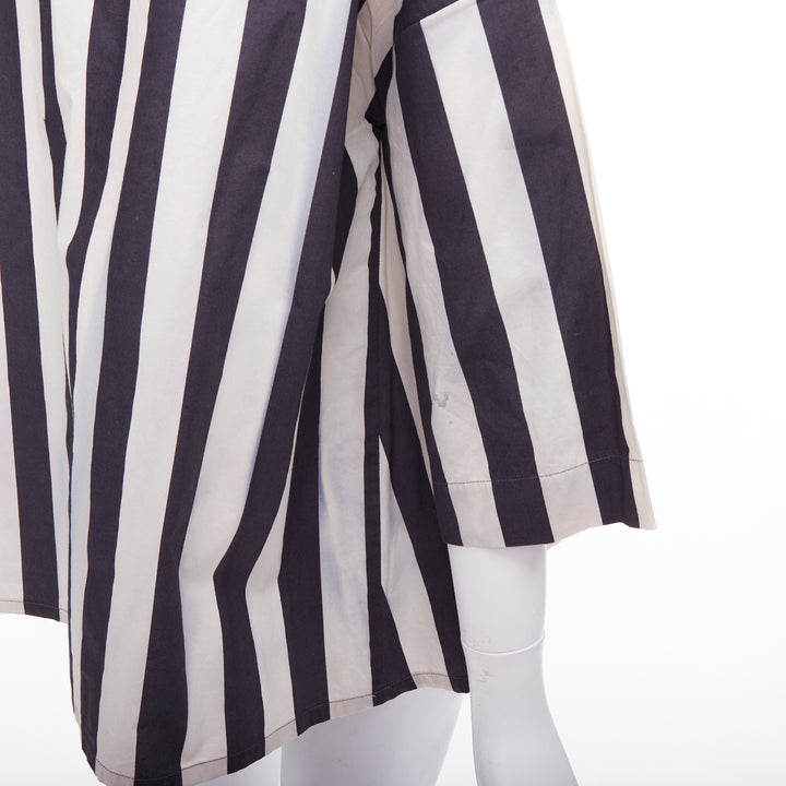 MARNI 2013 black white cotton vertical stripes bateau top IT36 XXS